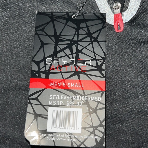 Spyder Active Mens Quarter Zip Pullover Workout Training Sweater *Defected Zip - Picture 7 of 11